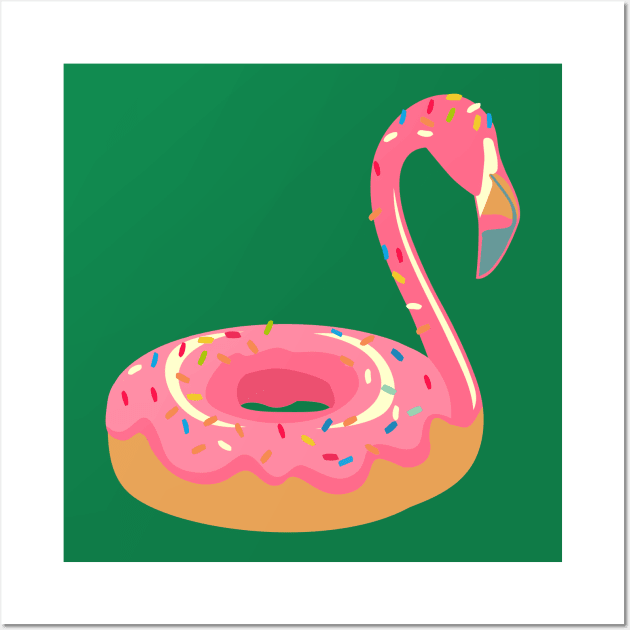 flamingo donut Wall Art by Mako Design 